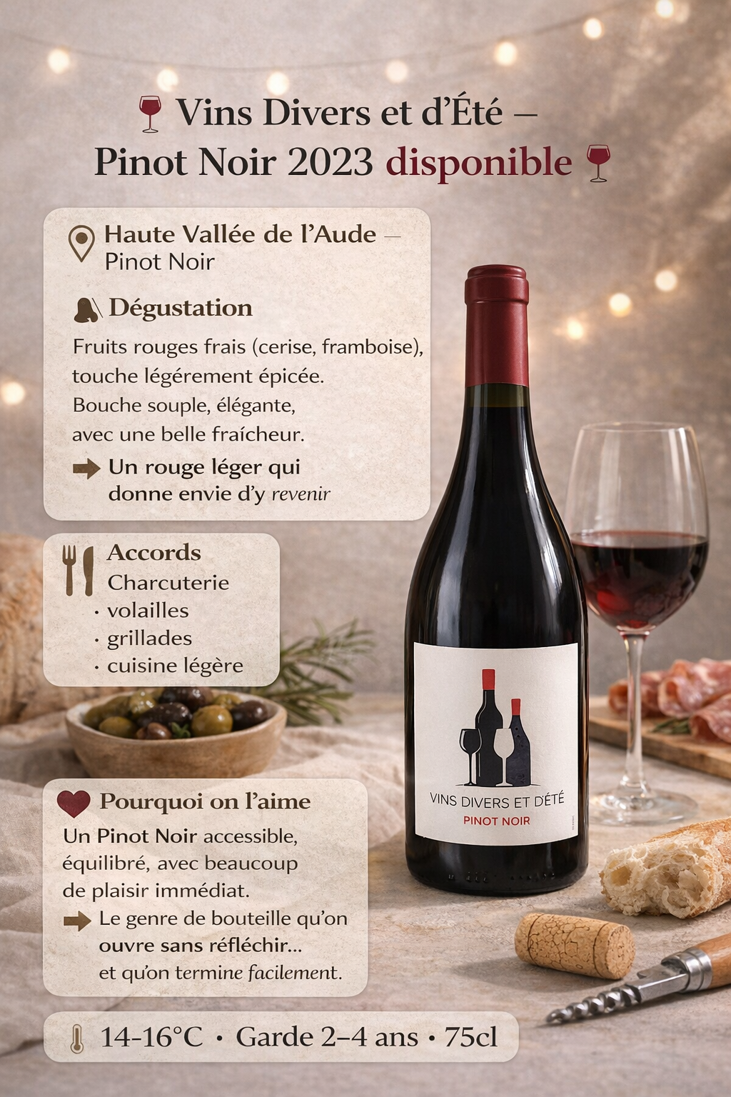 Vins Divers et d’Été – Pinot Noir 2023